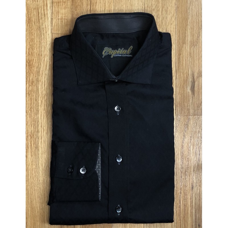 Black Casual Shirt - Neck 16.5"