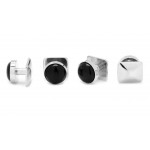 Silver and Onyx Stud Set