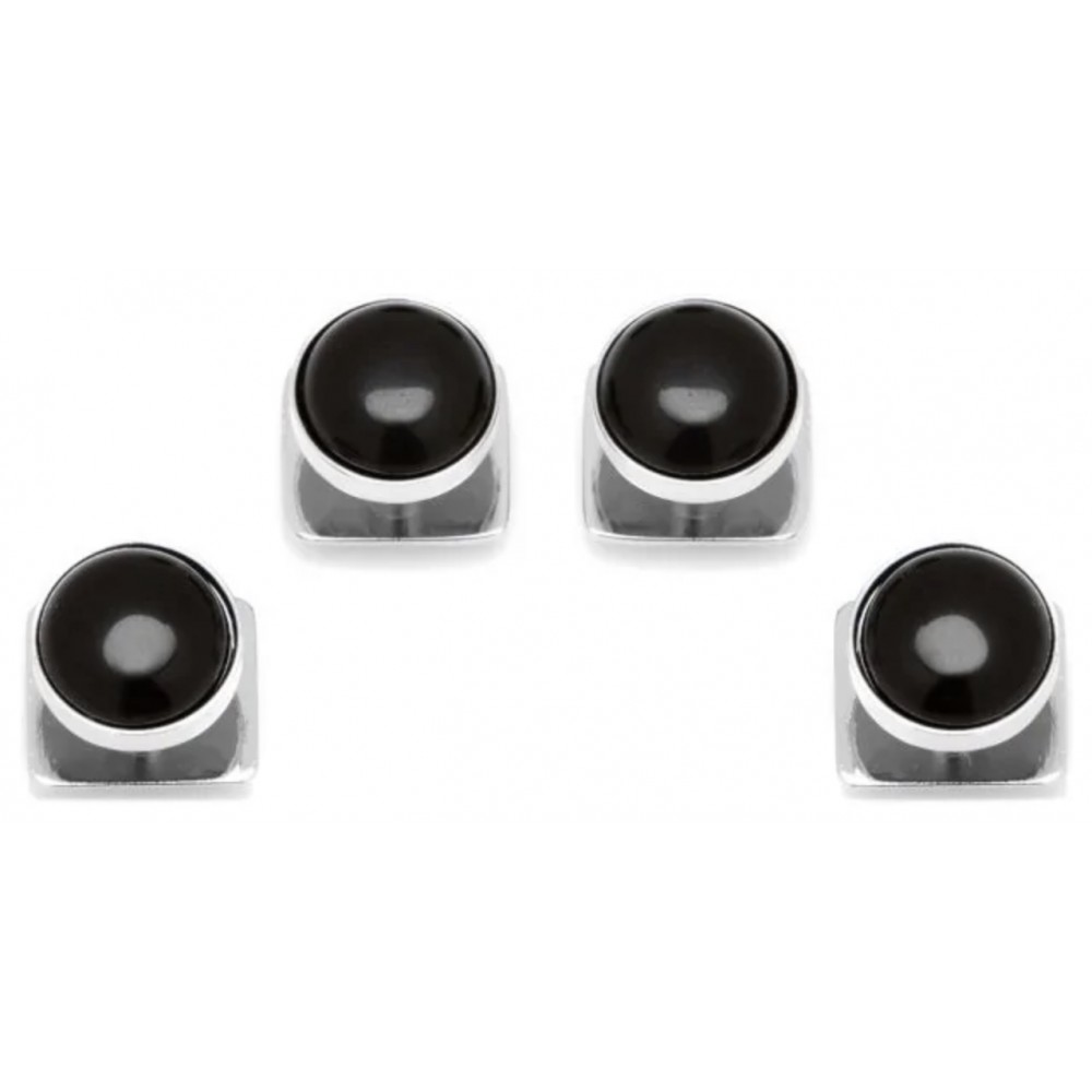 Silver and Onyx Studs