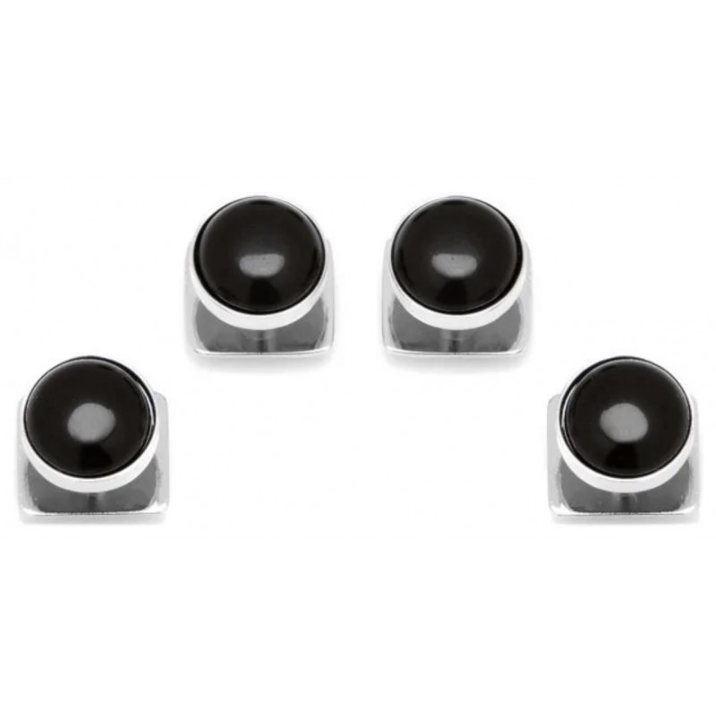 Silver and Onyx Studs